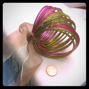 Multicolor Glittery Indian Bangles Bracelet J-116